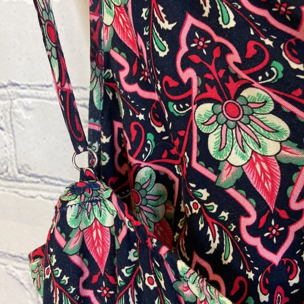 Pretty Garden Floral Navy, Green, and Pink Multicolored Spaghetti Strap Dress - Picture 11 of 13